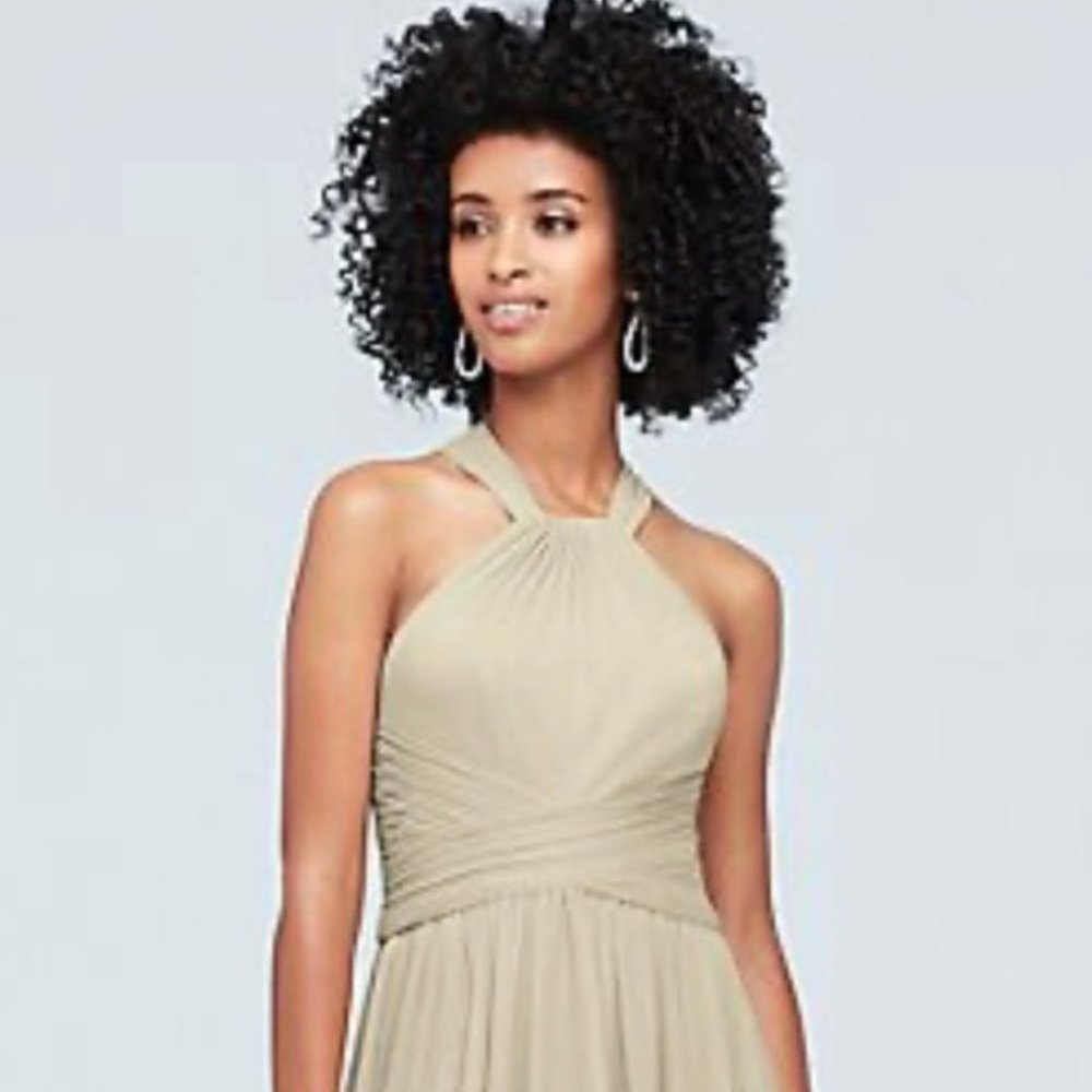 Brand New High-Neck Mesh Bridesmaid Dress